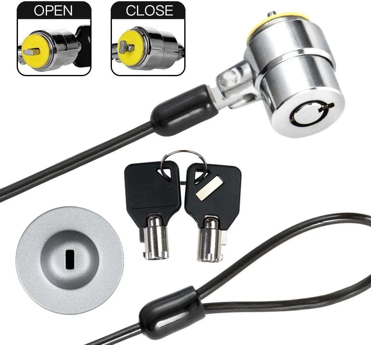 Zinc Alloy Anti-Thief Security Spring Two Keys Carry Universal Cable Laptop Computer Lock