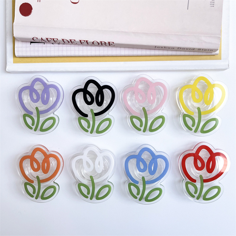 Прозрачный держатель для телефона "Тюльпан"