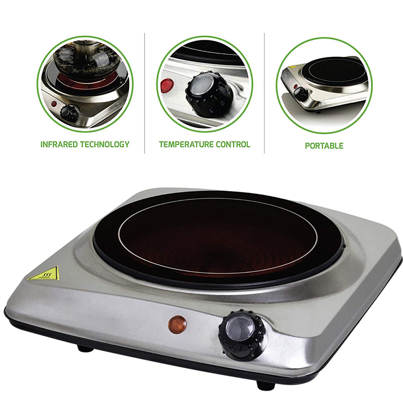 Single Burner Portable Electric Hot Plate Ceramic Cooktop Infrared Cooker
