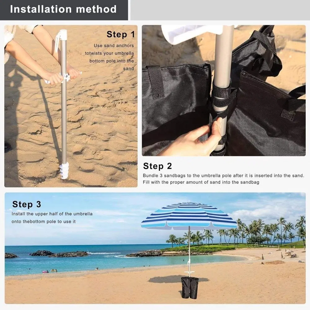 Пляжный зонт 7.5FT с логотипом, оптом