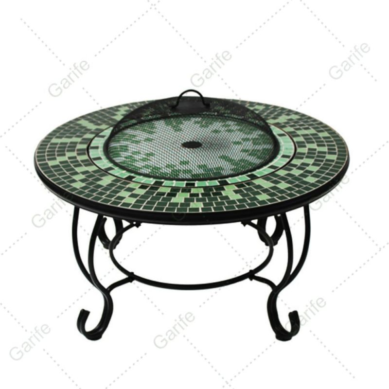 Wholesale Mosaic Tile Table Fire Pit Cooking BBQ Grill for Wood Burning