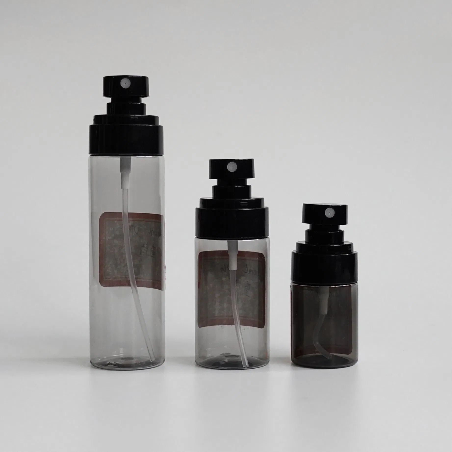 Refillable Empty Perfume Plastic Bottle Black Atomizer Spray 30 60 100ml