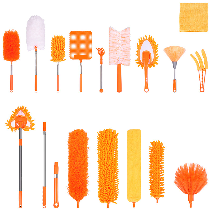 18-Piece Set Sofa Bed Bottom Dust Brush Household Cleaning Extendable Dusting Whisk Feather Microfiber Duster Customizable