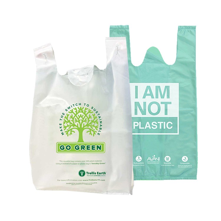 Biodegradable Corn Starch /Pbat/PLA T-Shirt Shopping Bags