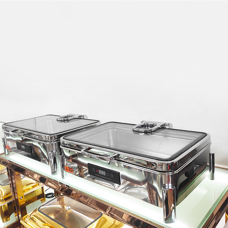 Catering Equipment Stainless Steel Rectangular Electric Food Warmer Buffet Stove Restaurant Chafing Dish