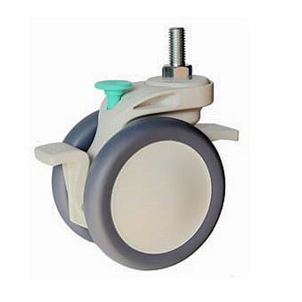 R Series Soft Swivel Reset Caster for Analysis Instruments and Medical Hospital Worktable, B-Ultrasonic Scanner Medical Wheels
