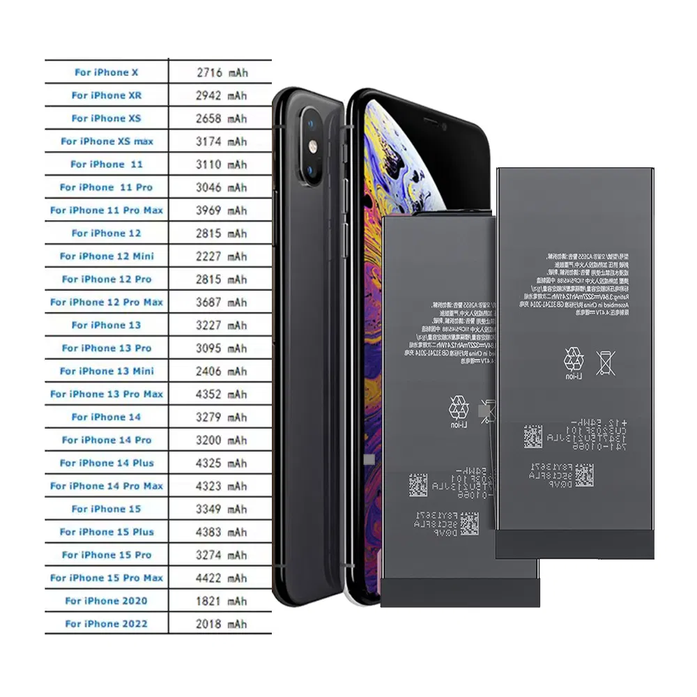 Аккумулятор для iPhone 11, 12, 13, 14, 15, 16, X, 8, 7, 6s