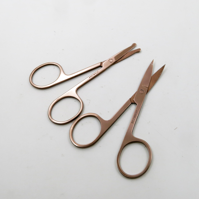 Color Electroplating Whit High Quality Stainless Steel Beauty Scissor Using for Eyebrow Facial Trimming Tweezers Makeup