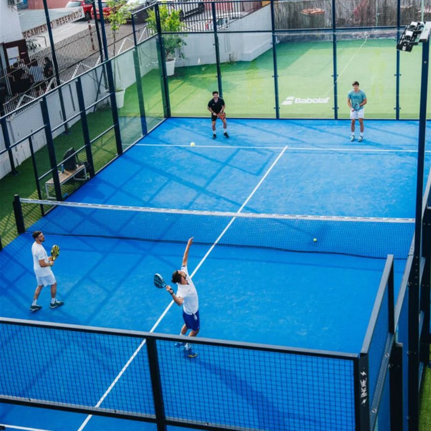 Premium Panoramic Outdoor Padel Court in Blue Single Tennis Court for Construction Sports Use