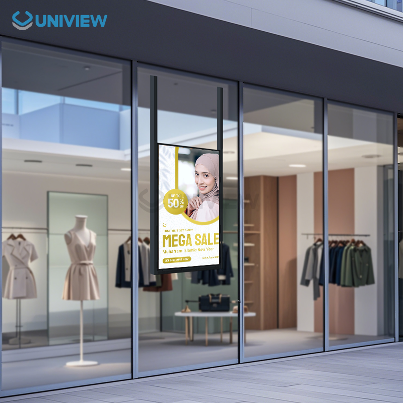 55-дюймовый полууличный светодиодный дисплей для витрин