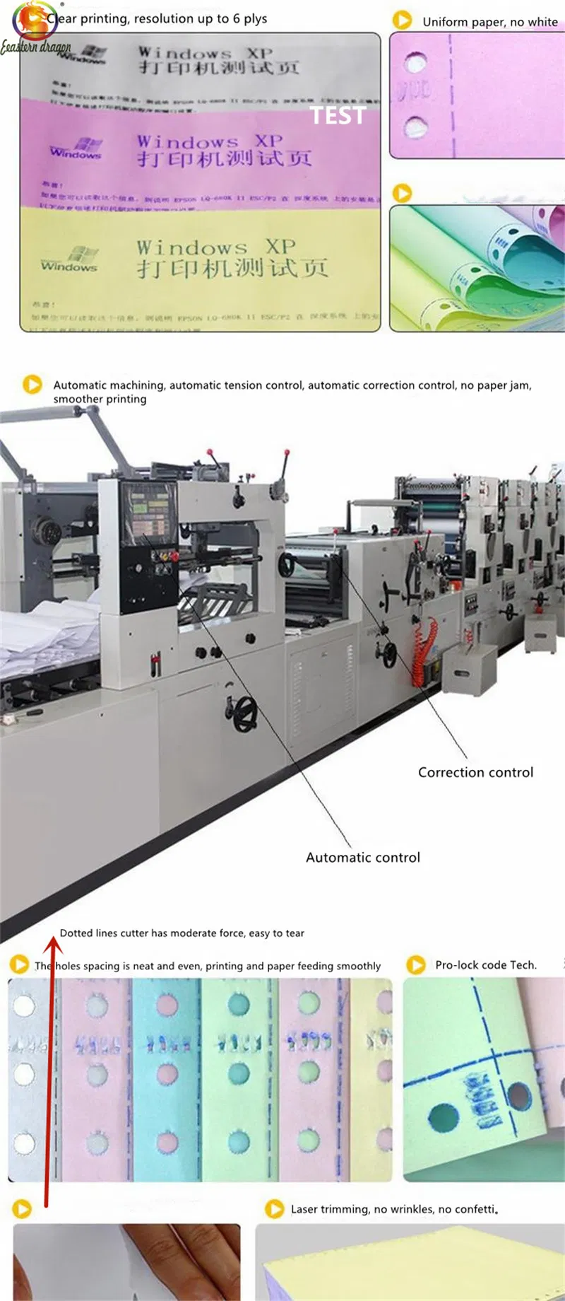 Wholesale 9.5"X11" Carbonelss Continuous Printing 3 Ply Computer Paper