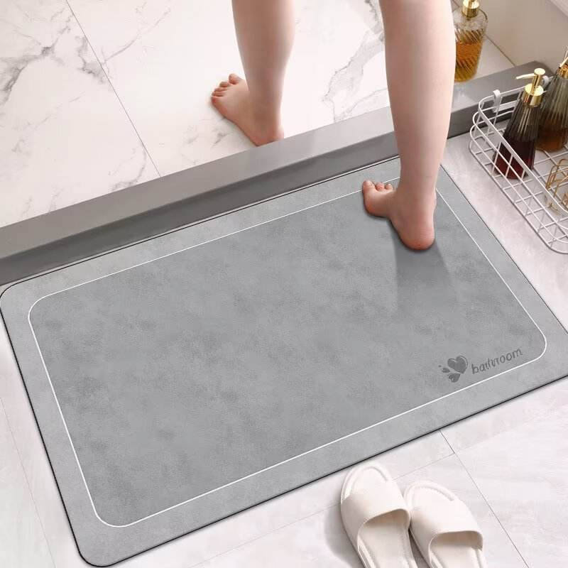 Non-Slip Super Absorbent Quick Dry Toilet Floor Mat Bathroom Rug Carpet Diatomaceous Earth Bath Mat