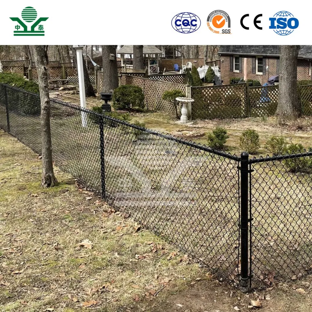 Zhongtai 1.5 M Chain Link Fence China Factory Green Vinyl Coated Stadium Chain Link Fence 50mm X 50mm 7 Foot Stadium Chain Link Fence