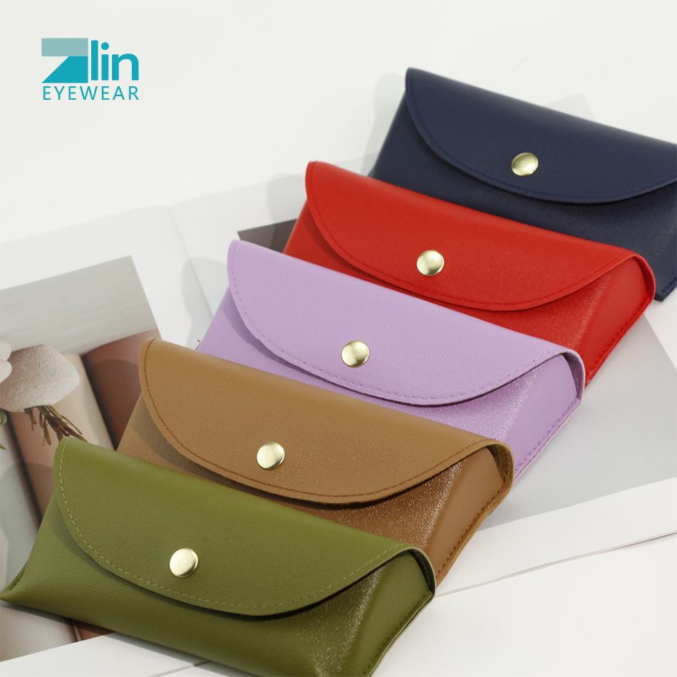 Zlin Eyewear PU Leather Optical Glasses Case Soft Sunglass Packing Colorful Sun Glass Case