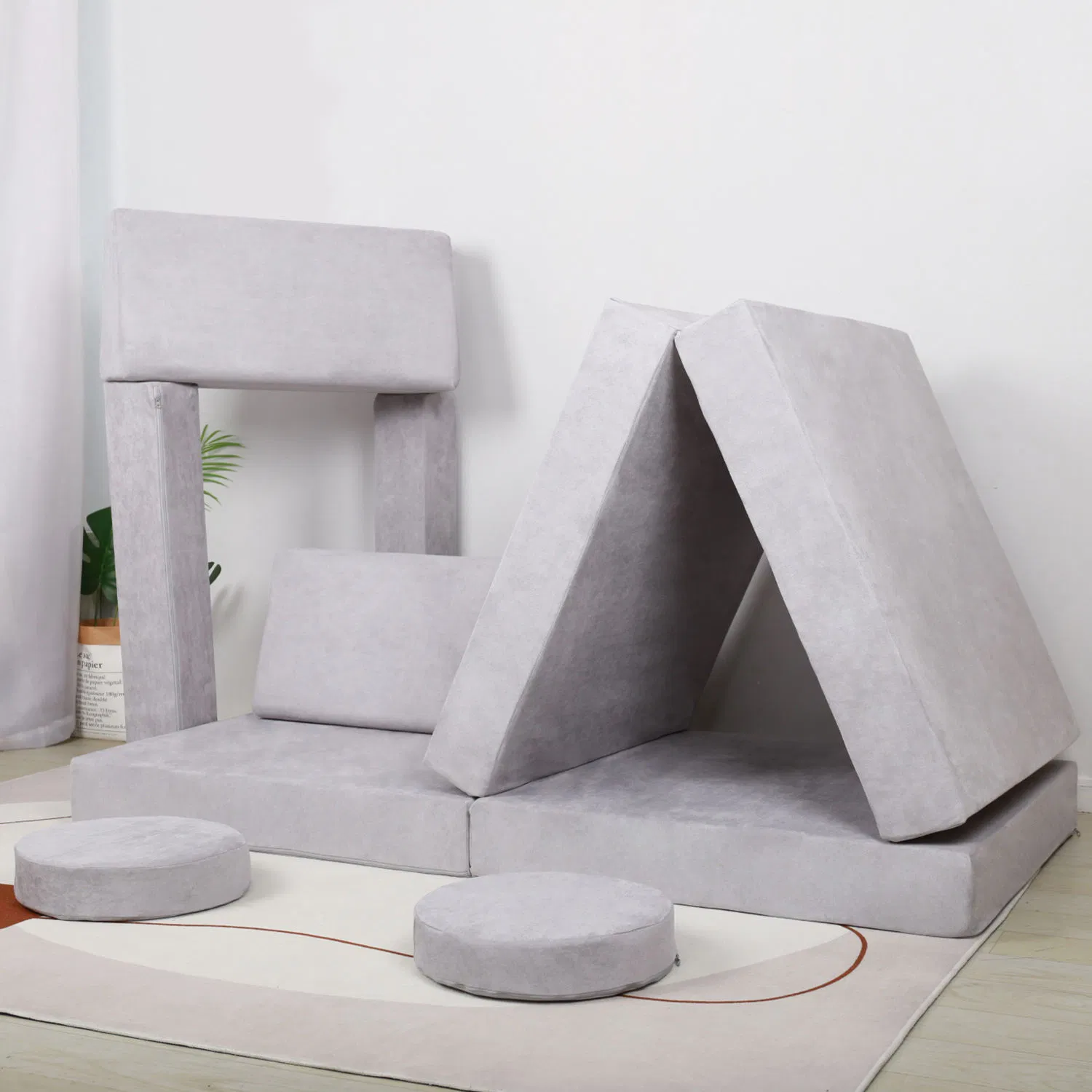 Living Room Modular Foam Kids Play Couch Adjustable Height Kids Sofa Fun Game Playroom Couch