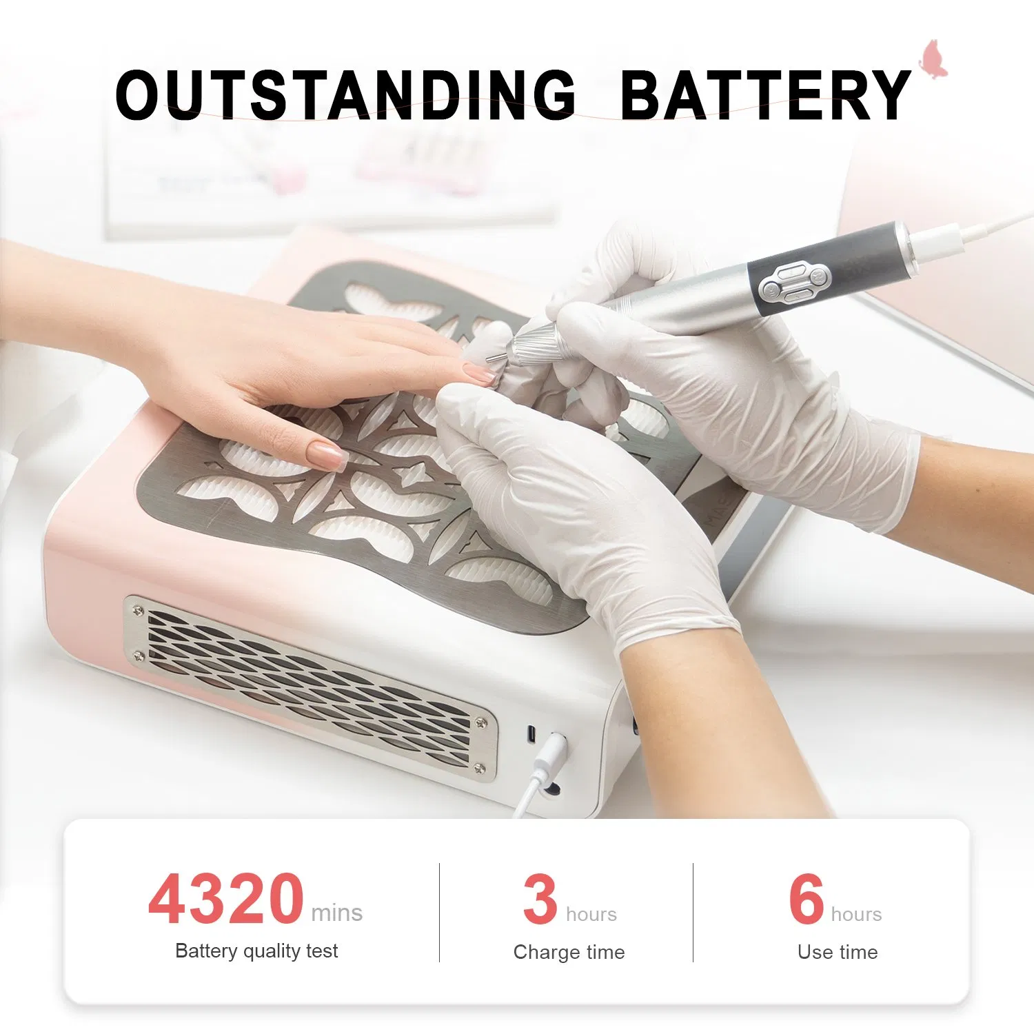 Efficient Cordless Nail Dust Collector for Salon Professionals