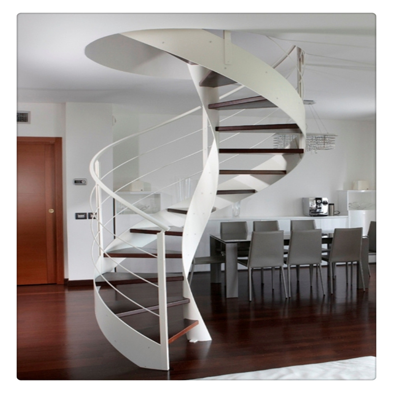 Economy High Quality Glass Railing Designs Spiral Staircase Indoor Wooden Staircase