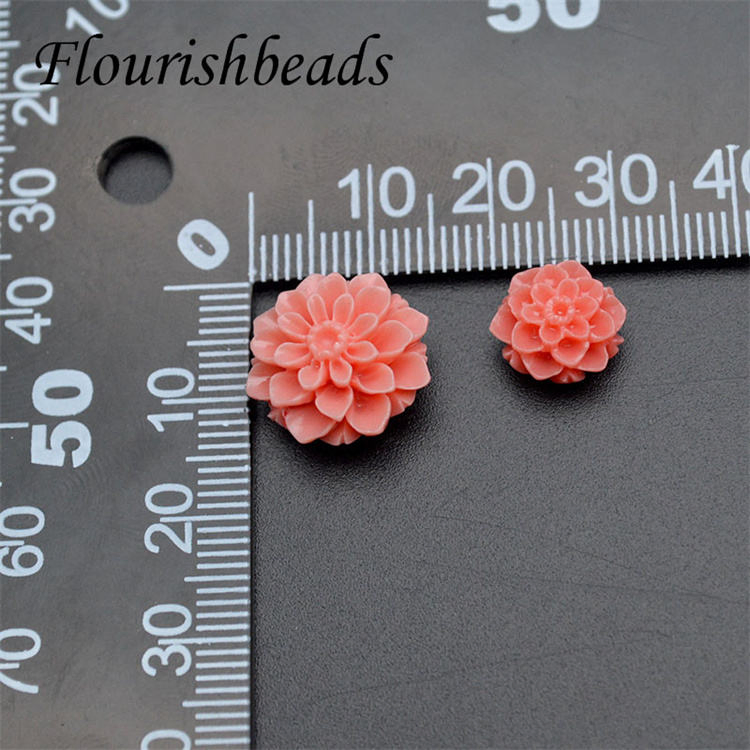 Blooming Flowers Shape 10mm 16mm Pink Resin Loose Beads for Jewelry Making