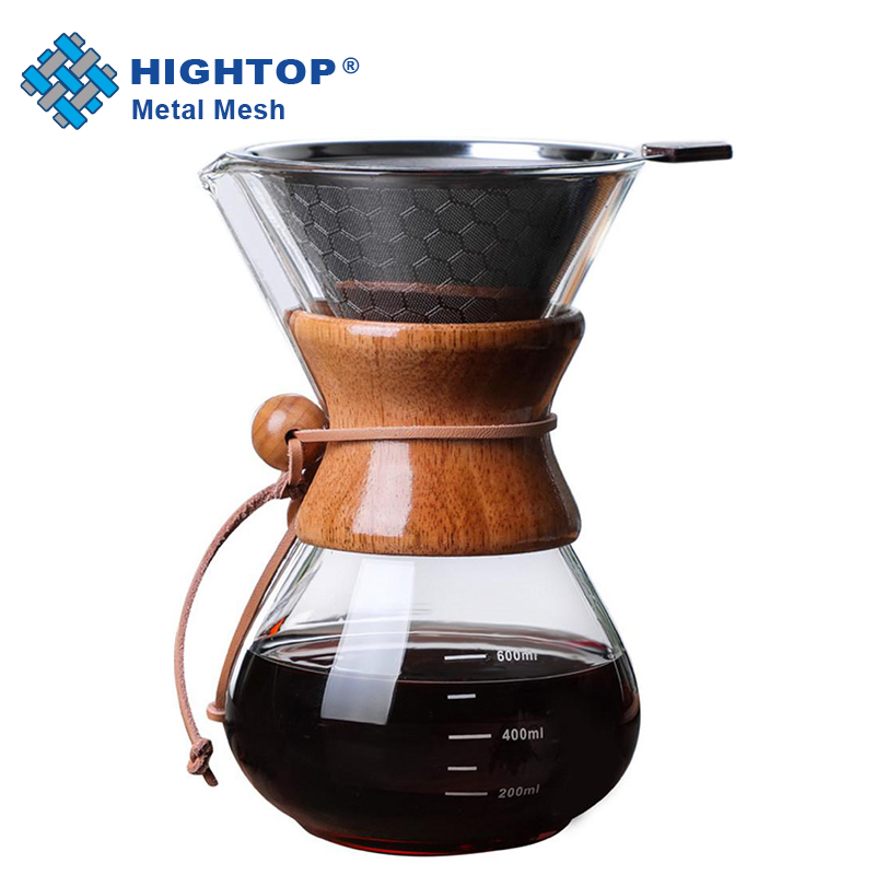 Heat Resistance Double Wall Pour Over Glass Coffee Pot with Stainless Steel Strainer
