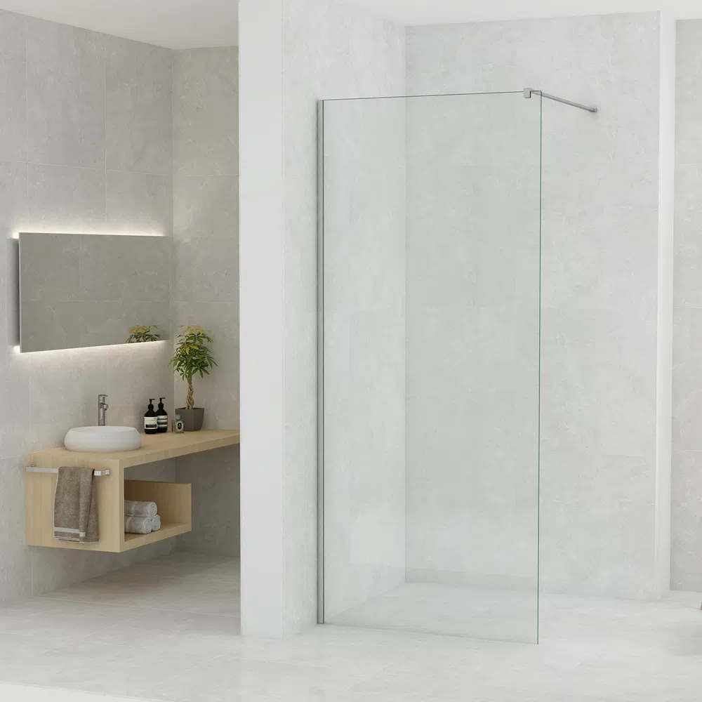 Wholesale Bathroom 8mm Clear Tempered Glass Walk in Shower Screen Factory