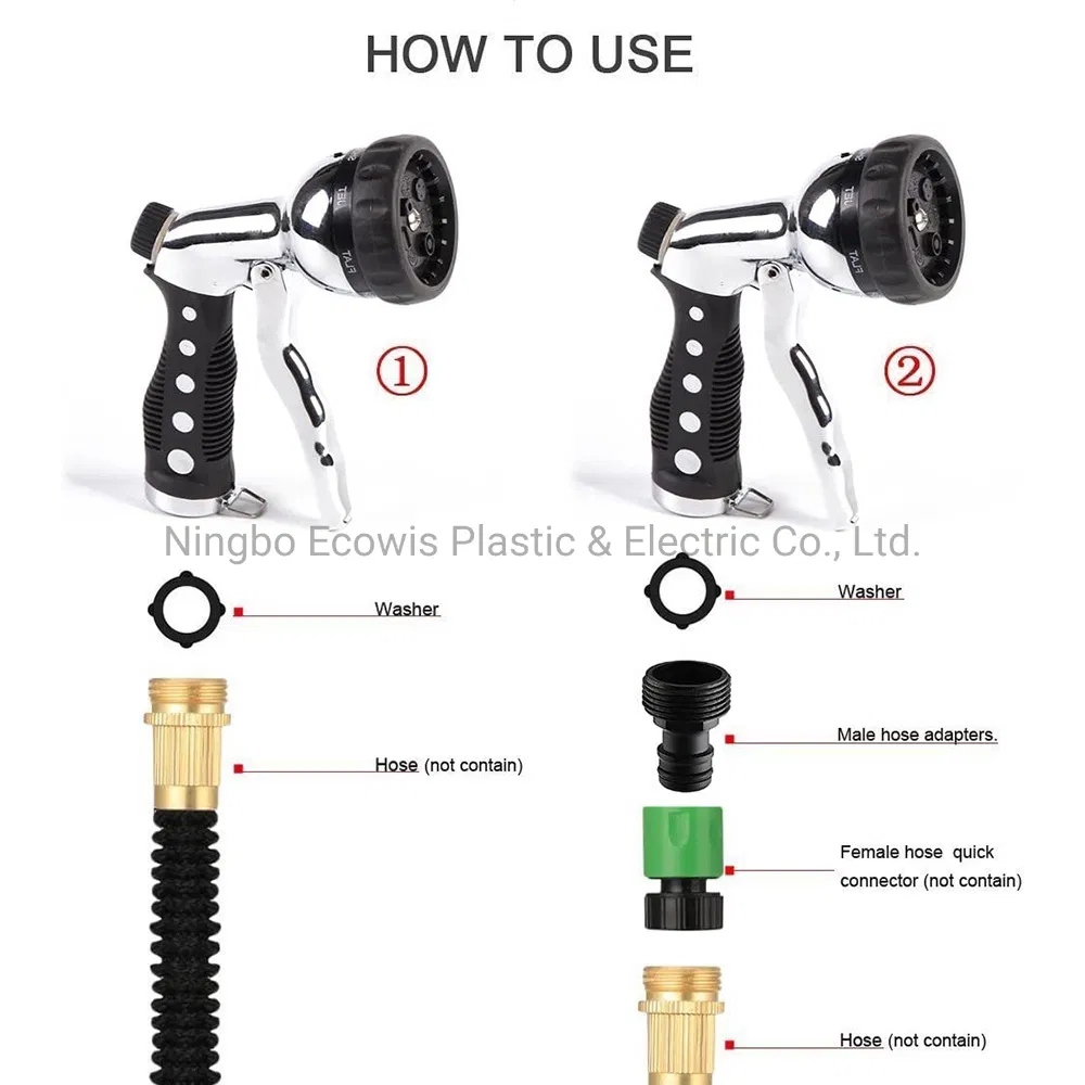 Water Hose Connect 7 Pattern Garden Pistol Spray Nozzle