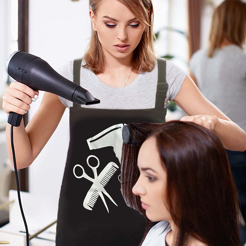 Hairdresser Apron, Heat Transfer Apron with Pockets, Hairstylist Apron, Work Clothes, Adjustable Kitchen Apron