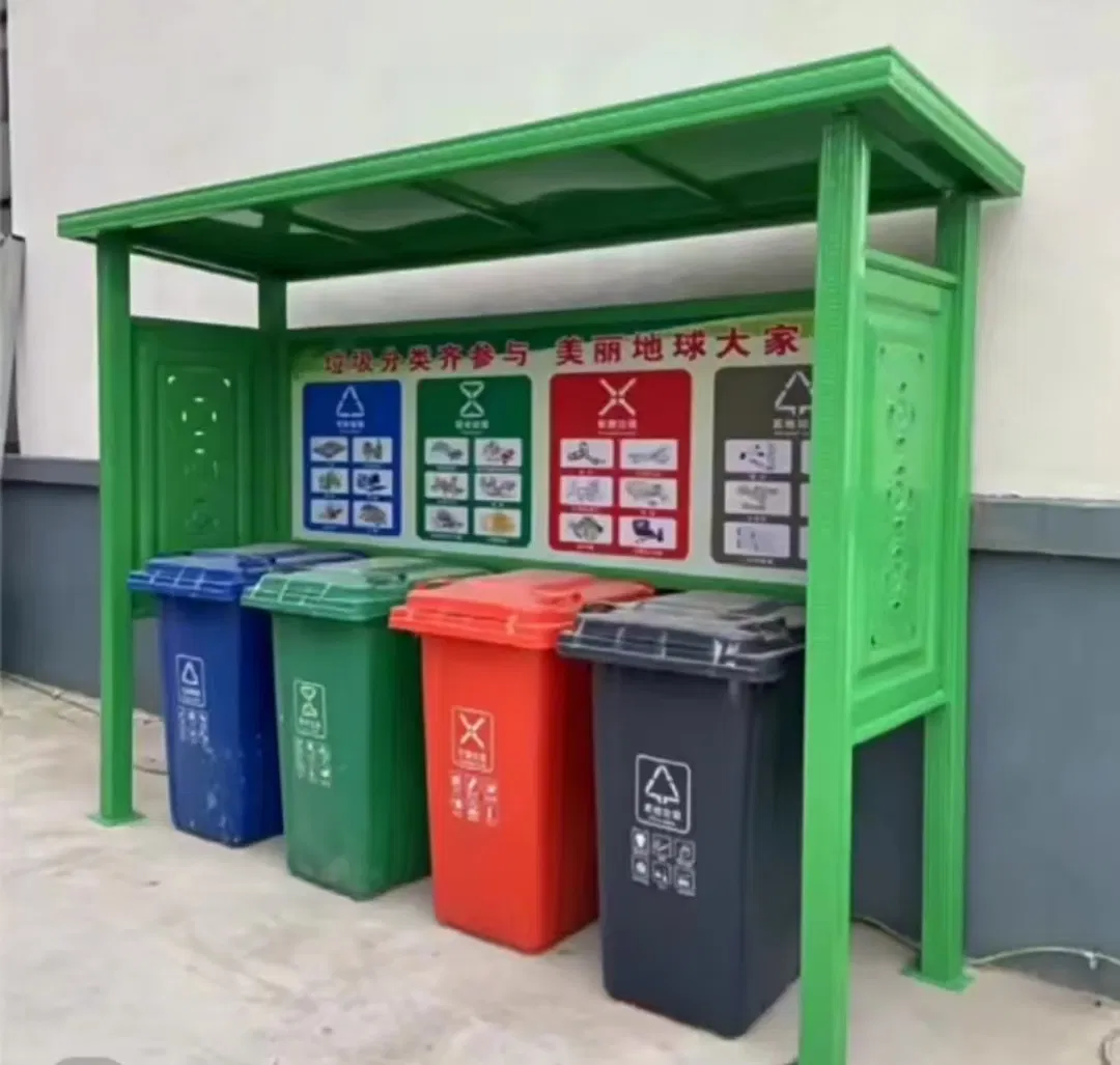 Professional Custom Garbage Collection Booth Outdoor Publicity Stainless Steel Billboard