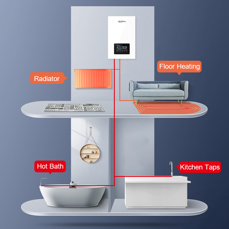 Efficiency 220V Use 6-12-18 Kw Electric Boiler Water Heater Combi Central Heating System for House