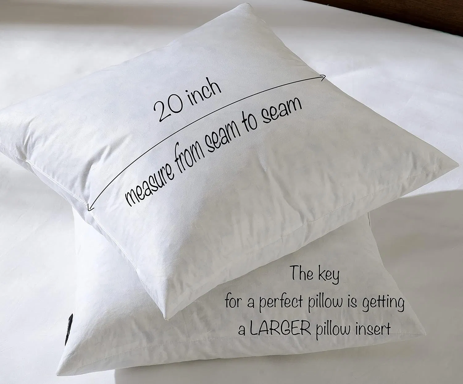 Deluxe Down Feather Pillow Inserts Breathable Feather with Soft Cotton Cover