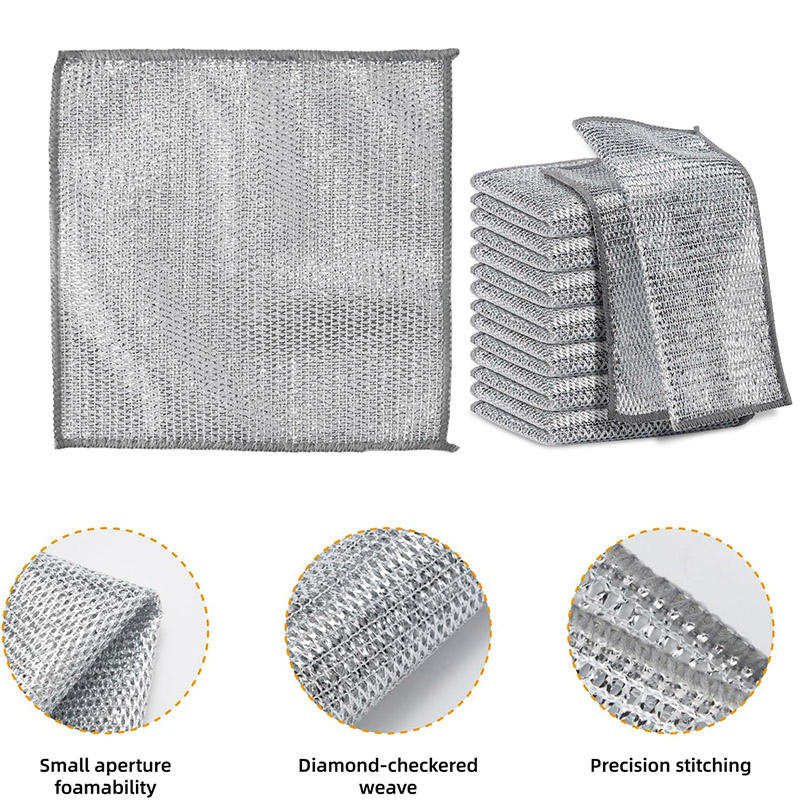 Kitchen Supplies Microfiber Wire Dishcloth Multifunctional Non-Scratch Eco-Friendly and Multipurpose for Dishes