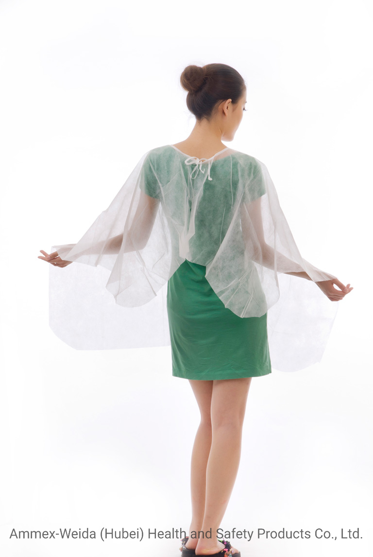 Light-Weight Single Use Soft Non-Woven Manteau for Prevent Dust and Hair in Salon/Barber Shop