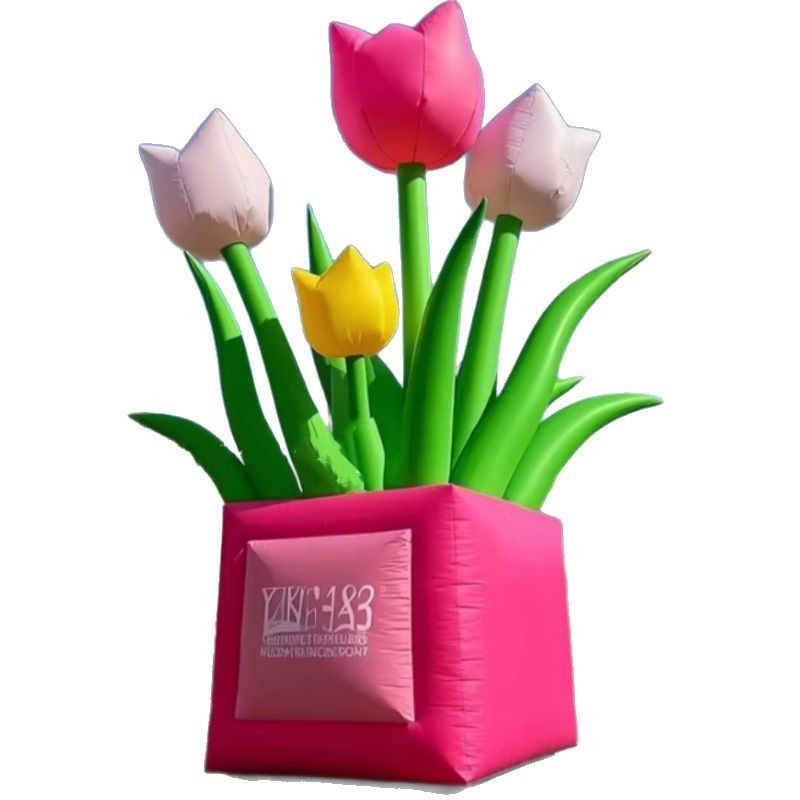 Colorful Inflatable Flower Planters for Unique Garden Decor