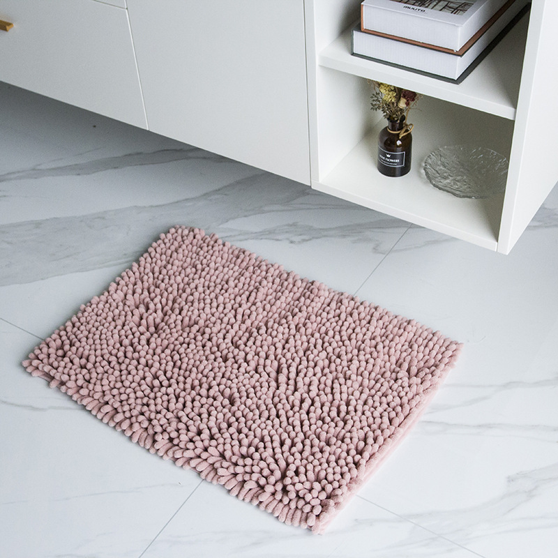 Chenille Plush Bathroom Rug 40X40, Absorbent Machine Washable Non Slip Chenille Bath Mats, Quick Dry Bathmat, Bath Rugs for Bath, Shower, Bedroom, or Door Mat