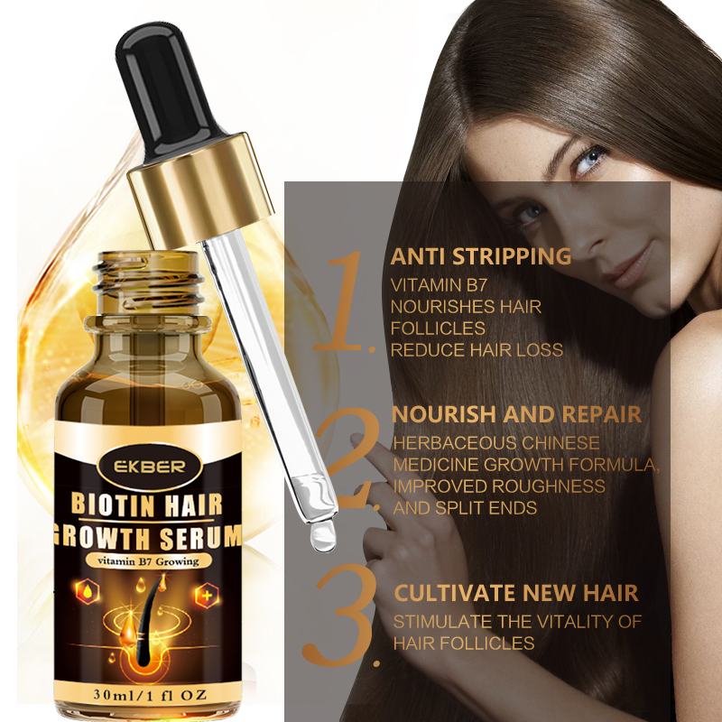 Natural Ingredients Prevents Hair Loss and Thinning Moisture The Scalp Biotin Human Hair Growth Serum