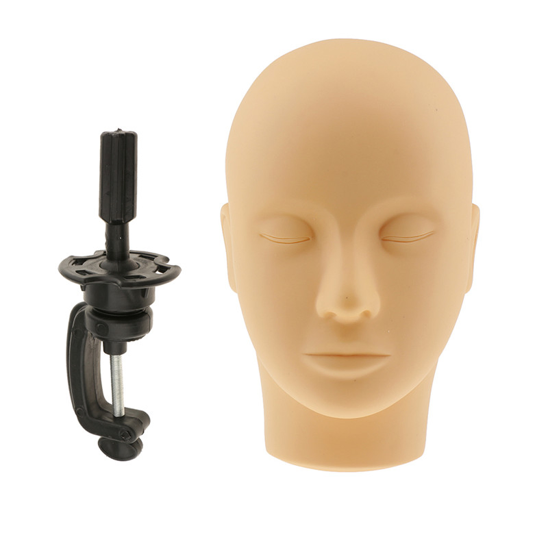 Манекен-голова для практики наращивания ресниц с креплением