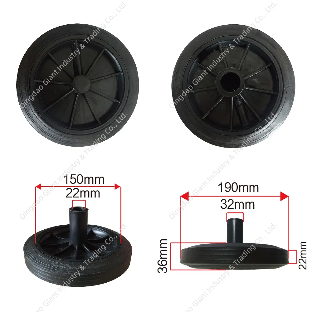 Trash Bin Wheel Garbage Easy Installation Bin Replacement Wheel with Plastic Rim