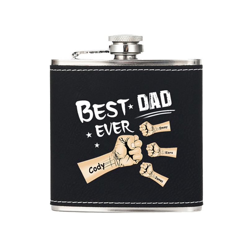 Custom Logo Bar Party Camping Stainless Steel Leak Proof Wine Metal Black Silver Gold 6oz 8oz 12oz Hip Flask for Whiskey Vodka