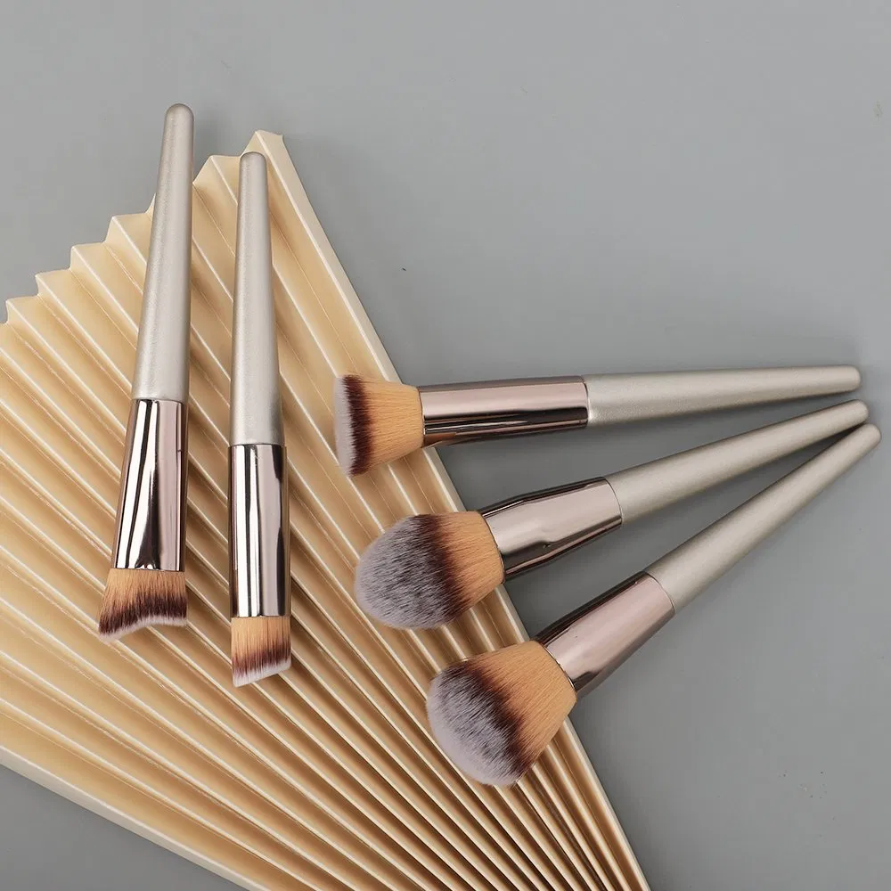 10PCS Luxury Makeup Brushes Set Premium Synthetic Hair Cosmetic Brushes for Foundation Blending Powder Liquid Cream Tapered Concealer Contour Eye Shadow Blush