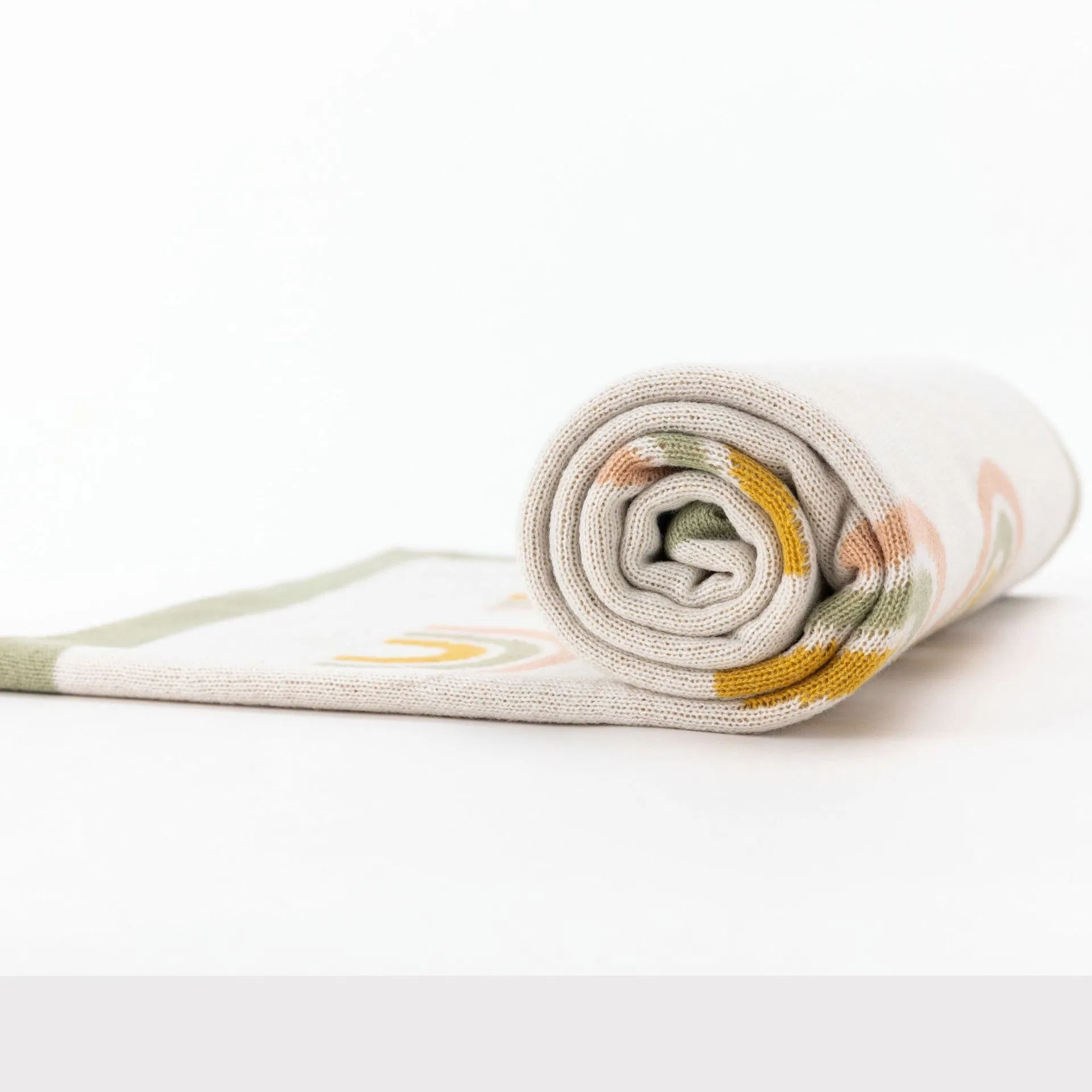 Factory Quality Baby Soft Skin-Friendly Rainbow Warm Jacquard Knit Blanket