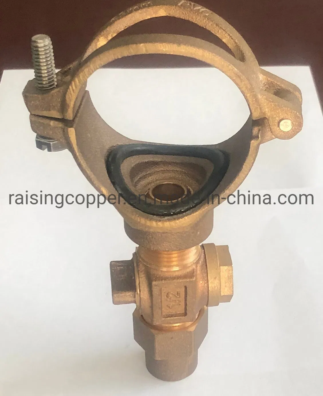 Bronze Saddle with Bronze Corporation Stop