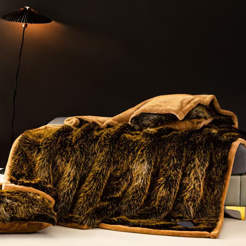Ultra-Soft Faux Rabbit Fur Blanket for Warmth on Cold Nights