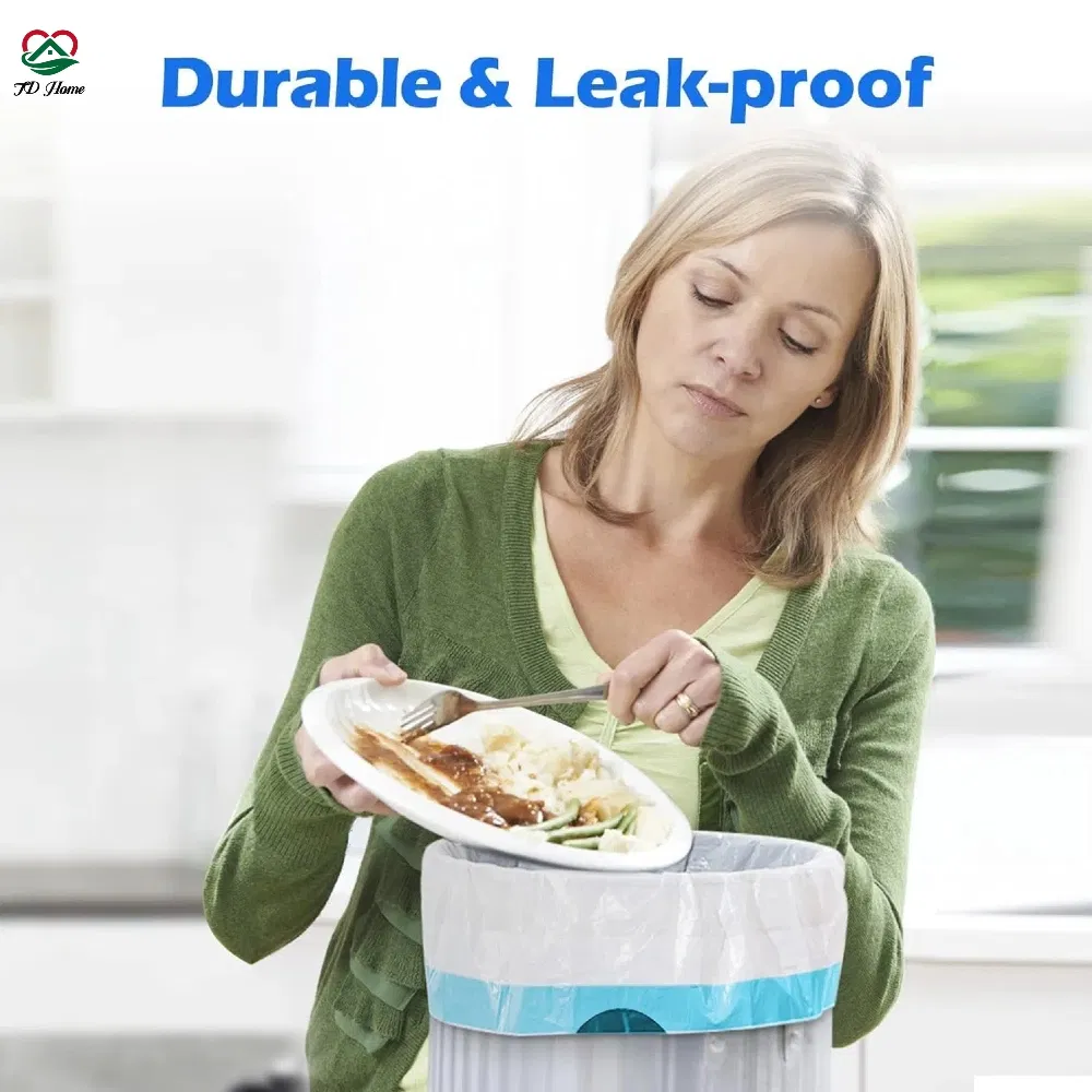 45X50cm Plastic PE Drawstring 0.5 Mil Thickness Kitchen Trash Bags