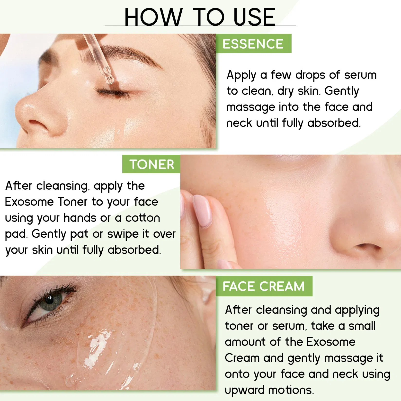 Privide Label Cica Exosome Serum Face Cream Toner Exosome Tea Tree Facial Serum Pore Care Booster Cica Exosome Skincare Set