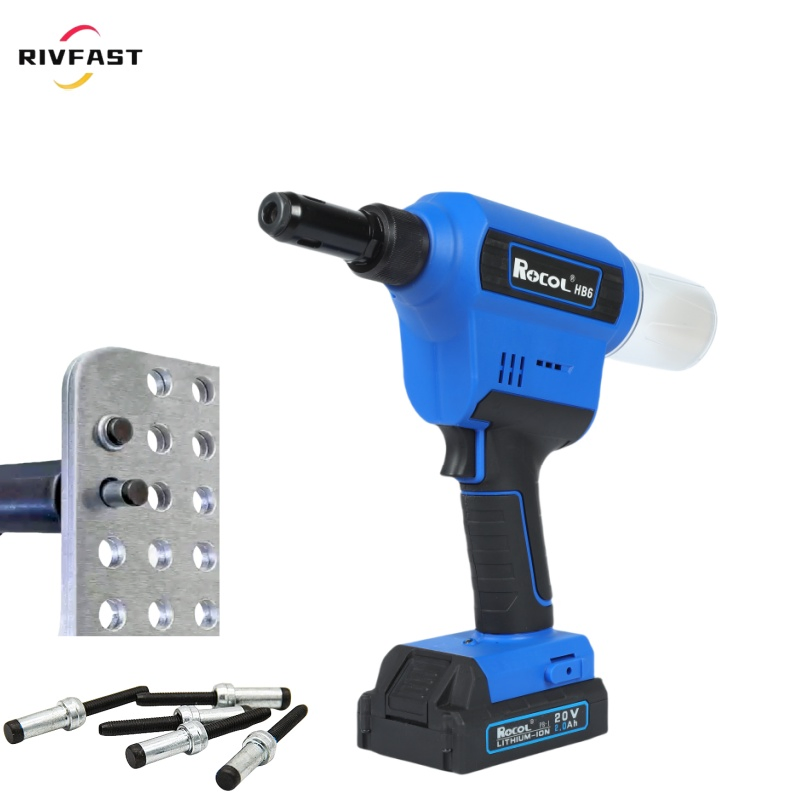 Brushless Motor Battery Powered Rivet Gun, Electric Bom Riveter for Solar Mounting, Come with 4.0ah Long-Lasting Battery