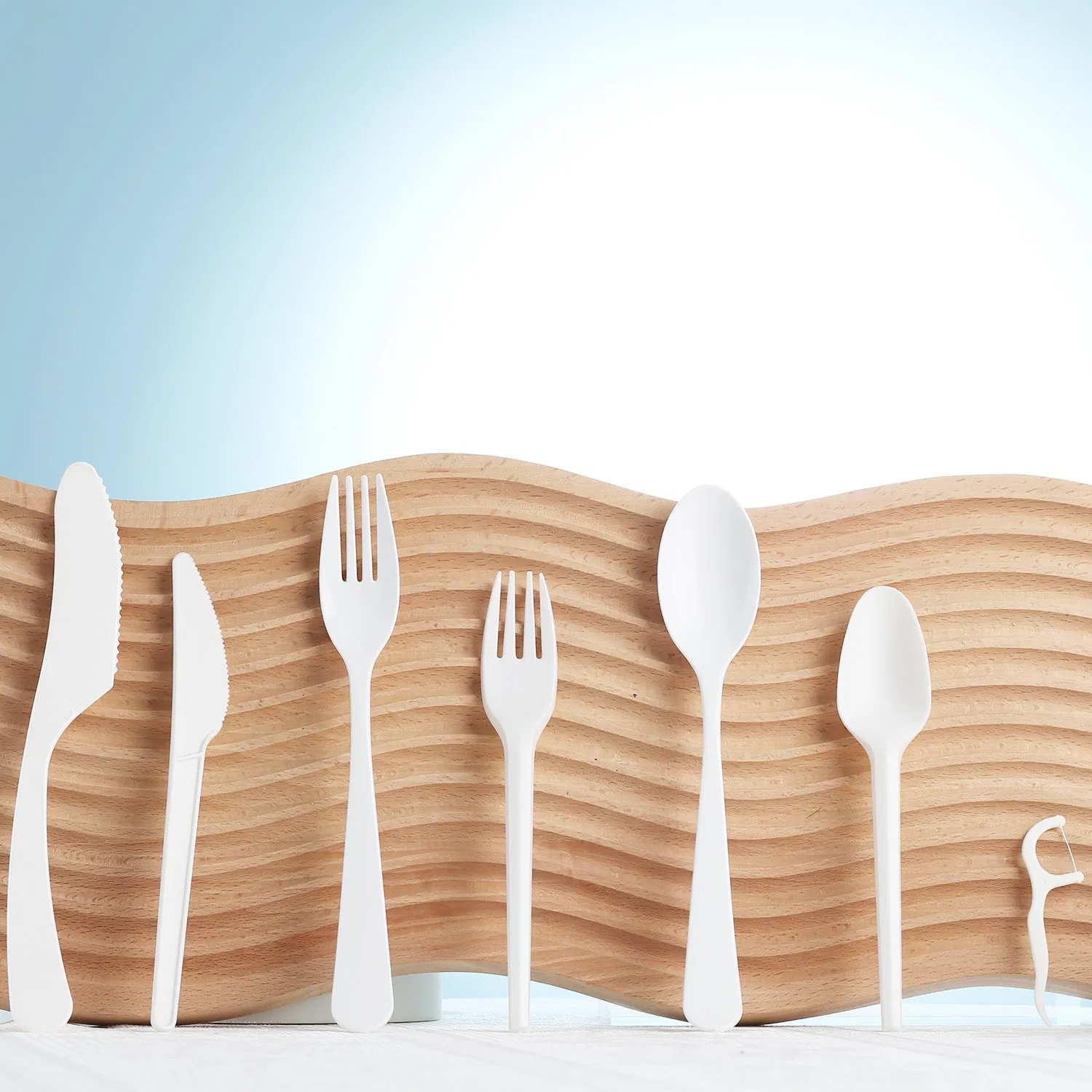 100% Compostable Biodegradable PLA Tableware PLA Cutlery Knife Fork Spoon 10