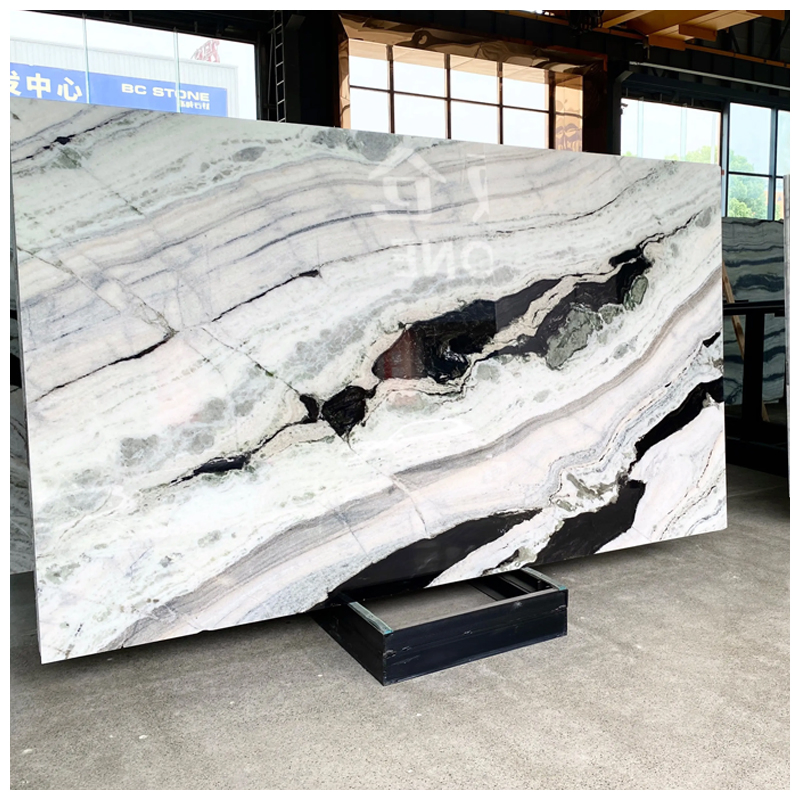 Black and White Panda Quartzite Slabs for Countertops