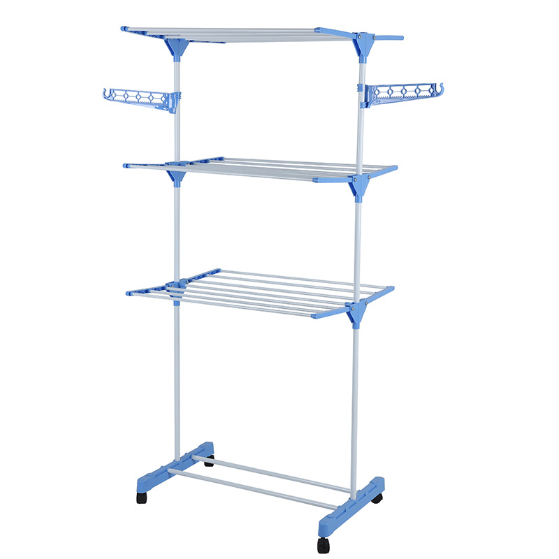Laundry Stand Cloth Double-Post Three-Layer Drying Rack