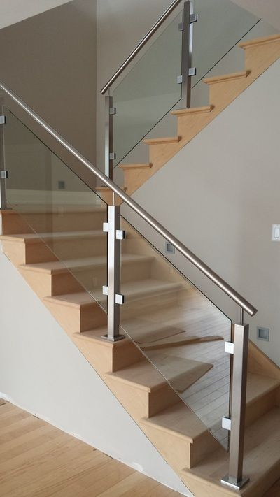 Side Mounted Staircase Outdoor Balustrade Stair Glass Railing Home Railing