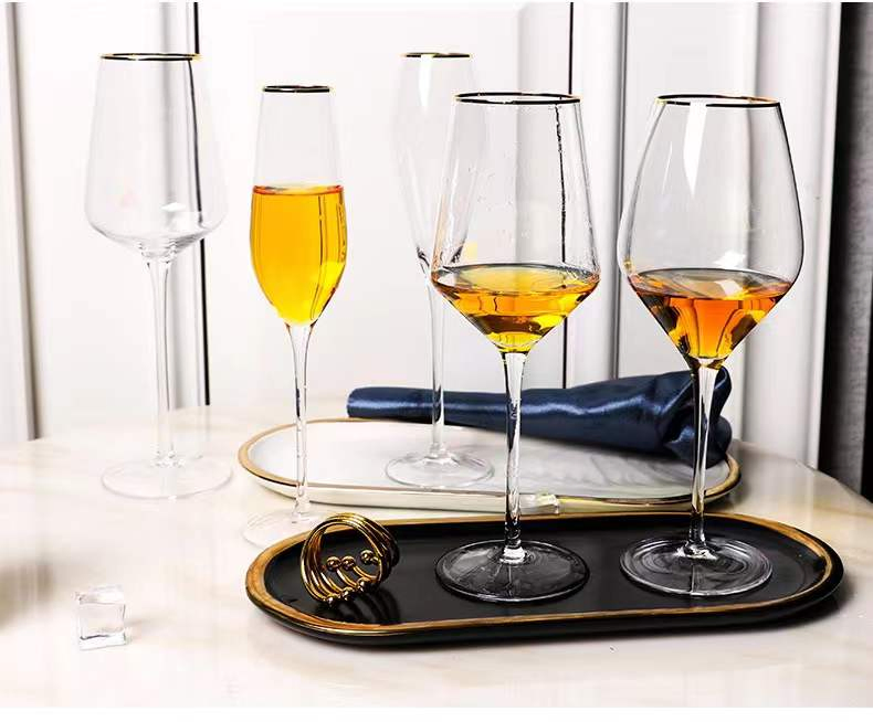 Factory Supplied Top Quality Custom Wine Glass Goblet Wedding Glass China Pink Christmas Luxury Space