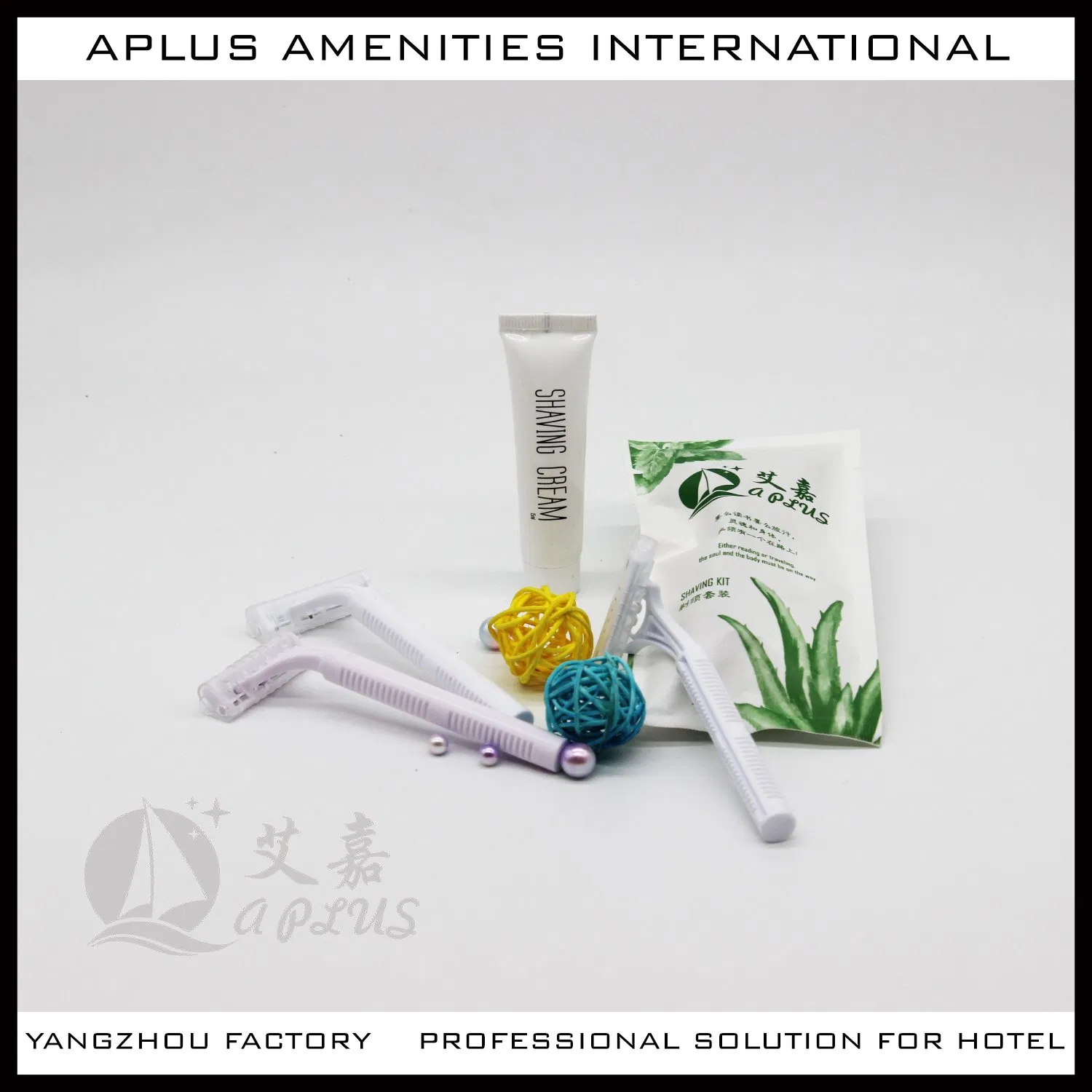 Wholesale Hotel Disposable Razor Shaving Razor Bamboo Razor with Shaving Cream 06